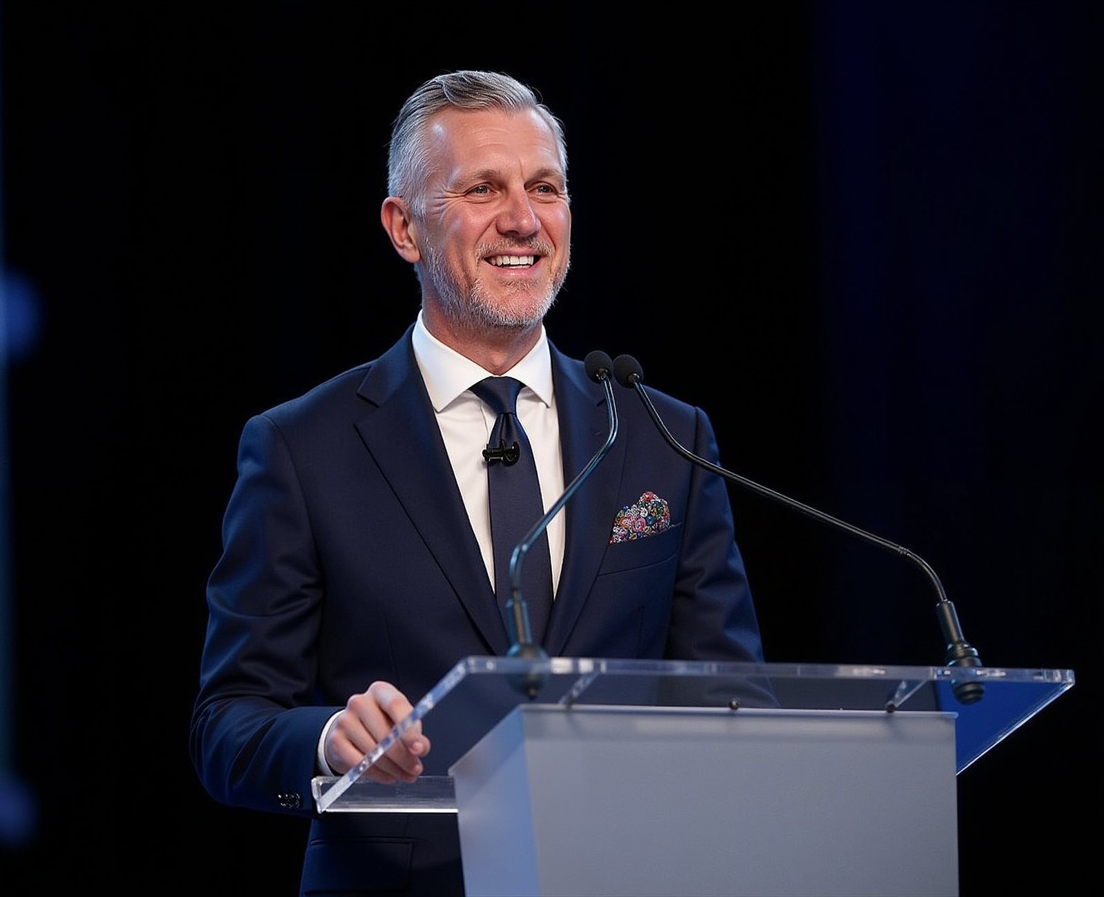 Austen King speaking at a conference
